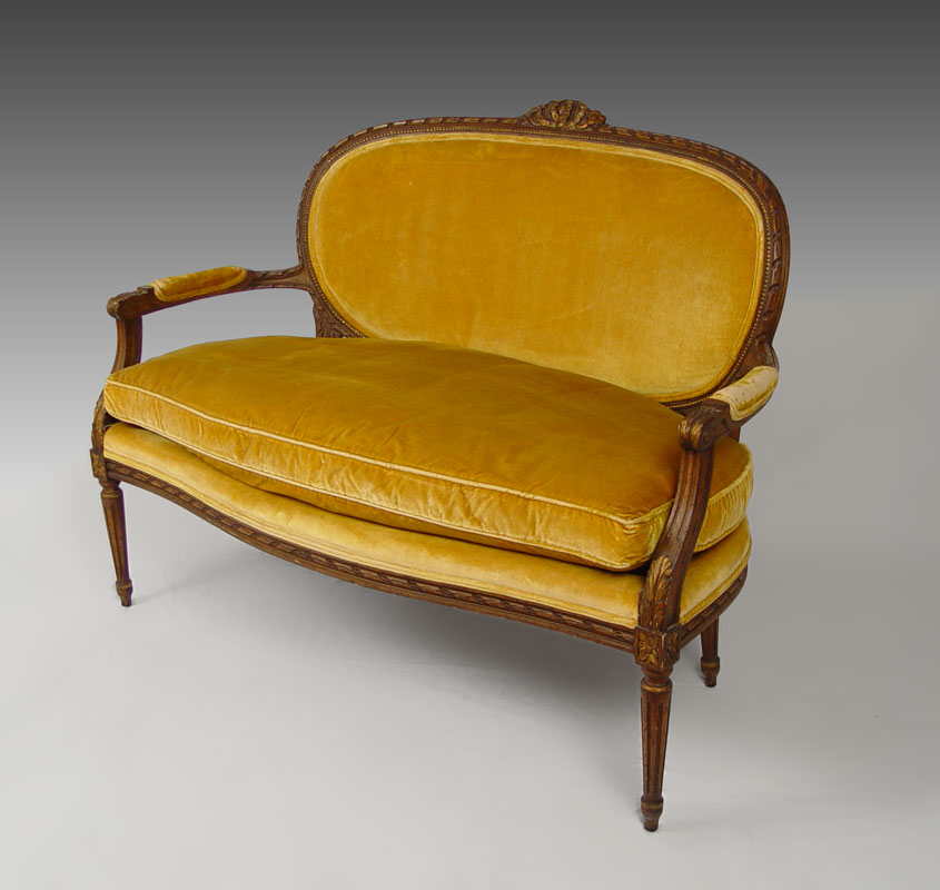 LOUIS XVI STYLE FRENCH SETTEE  14861d