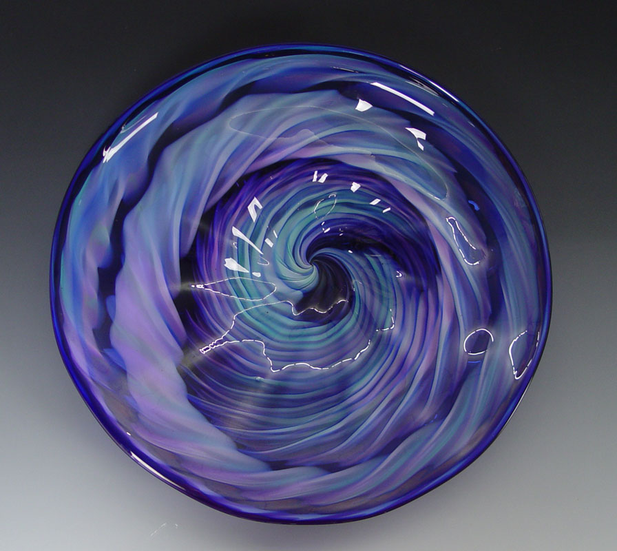 CONTEMPORARY ART GLASS BOWL SIGNED