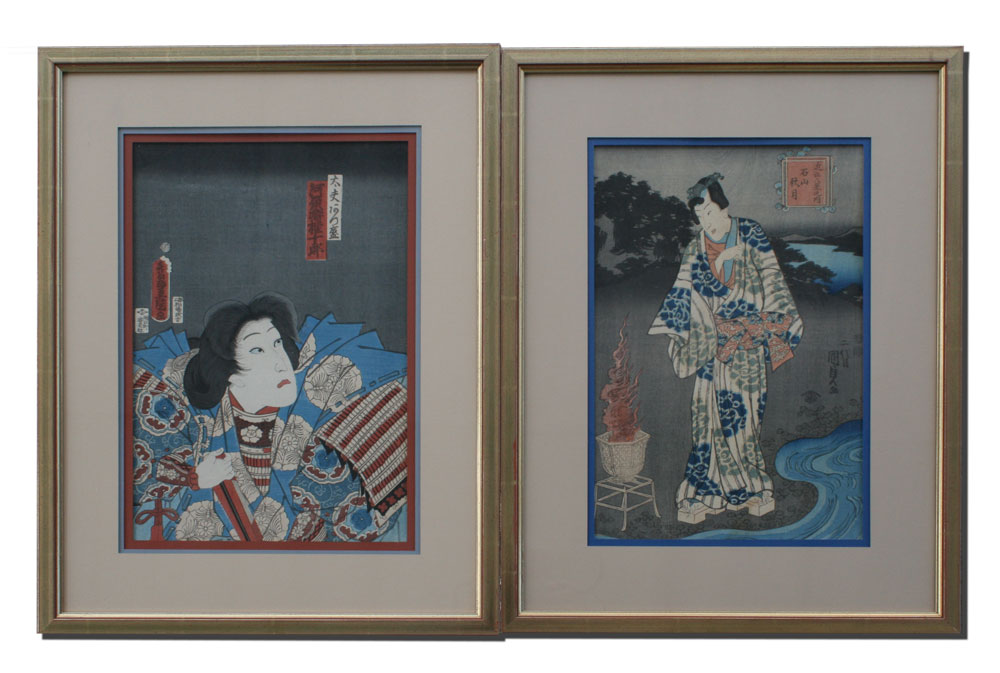 2 JAPANESE WOOD BLOCK PRINTS KUNISADA 148695