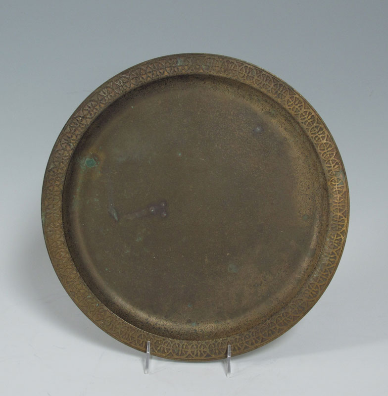 TIFFANY STUDIOS BRONZE DORE CHARGER  1486f9