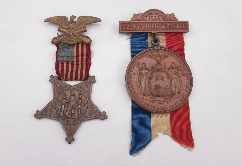 2 PIECE GAR CIVIL WAR VETERANS MEDALS: