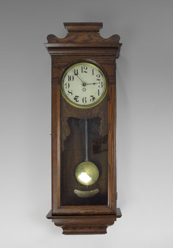 NEW HAVEN OAK CASED WALL CLOCK: