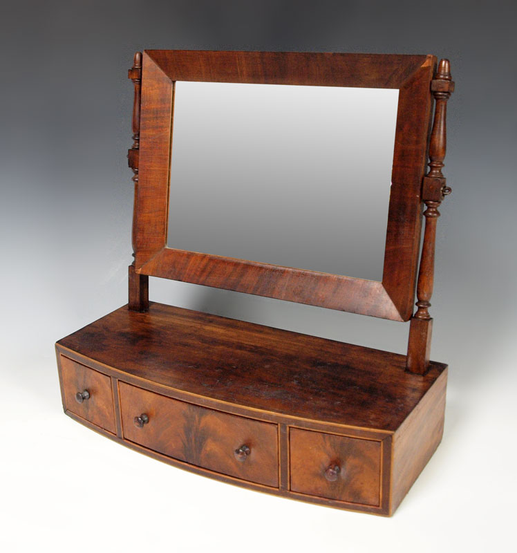 SHERATON THREE DRAWER SHAVING MIRROR: