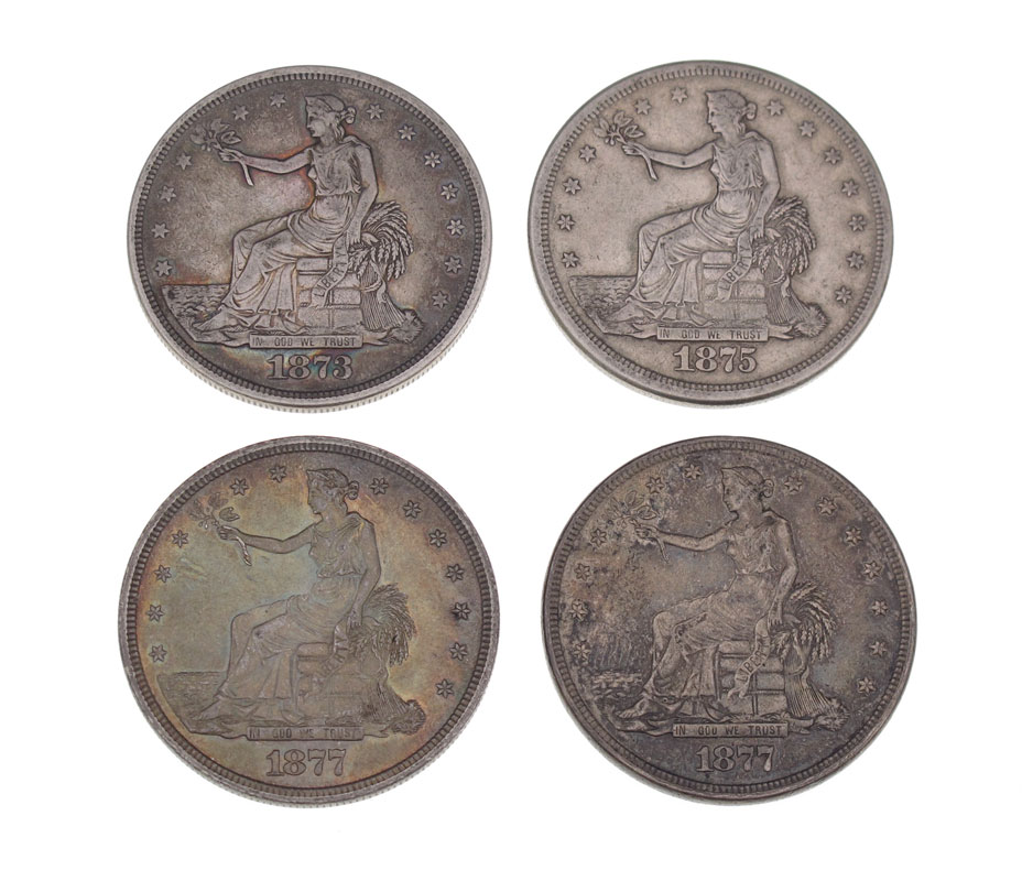 COLLECTION OF 4 US SILVER TRADE 1488a6