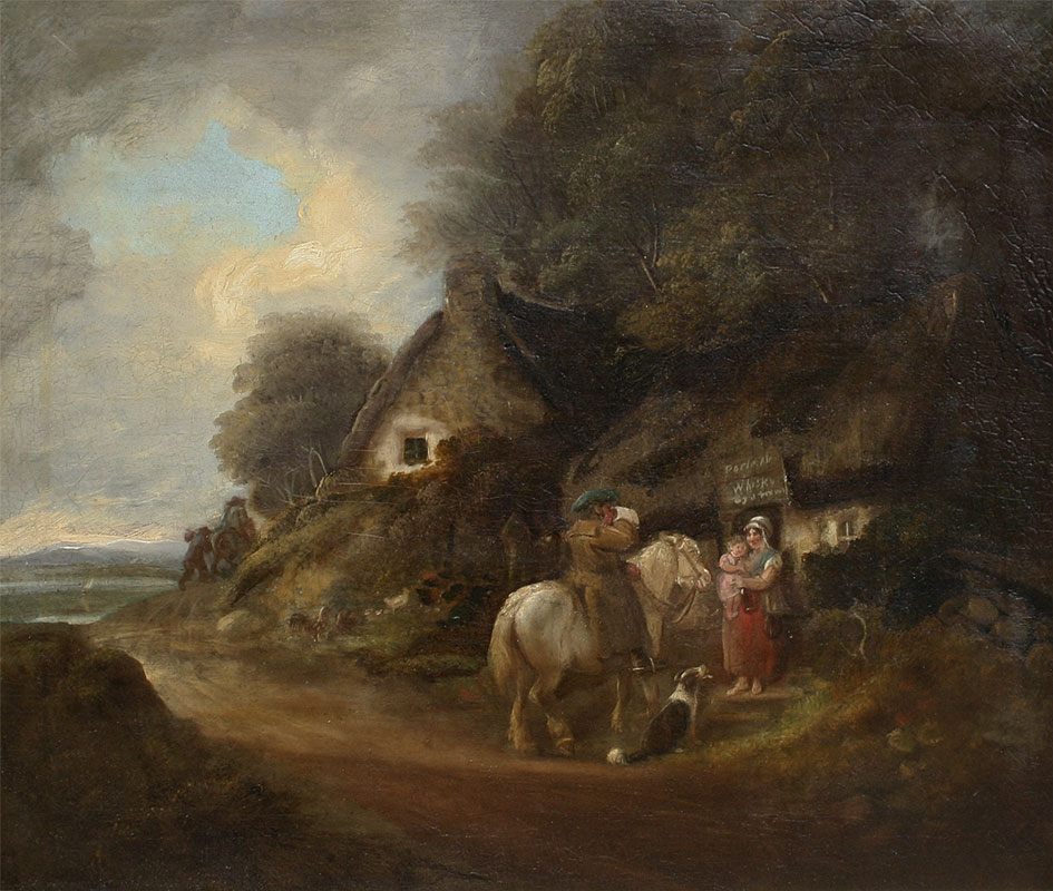 English Landscape with Weary Traveler