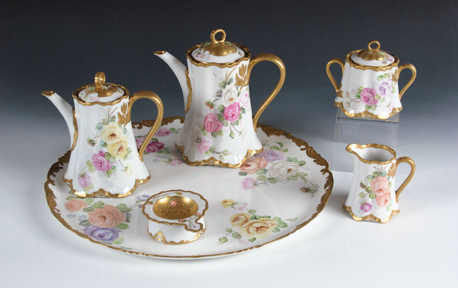 HAND PAINTED PORCELAIN TEA AND COFFEE