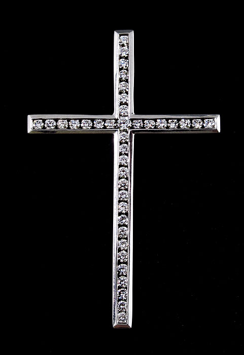 18K 1 00 CTW DIAMOND CROSS PENDANT  148a36