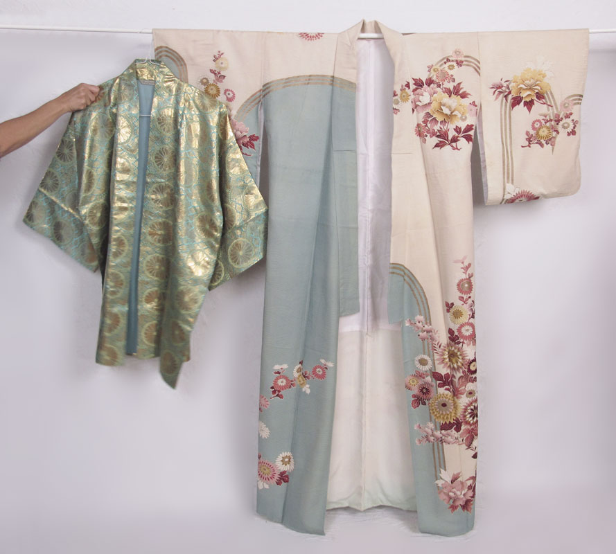 TWO FINE JAPANESE KIMONOS 1 Spring 148a65