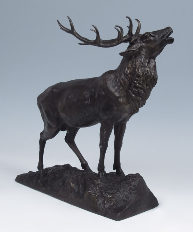 PATINATED METAL ELK SCULPTURE  148a9f