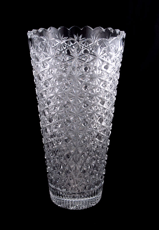 BOHEMIAN 16 CUT GLASS VASE