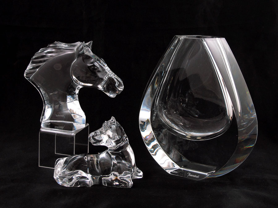 3 PIECE BACCAARAT CRYSTAL HORSES 148ab4