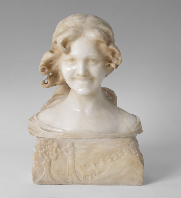 WONDERFULLY CARVED ALABASTER MAIDEN