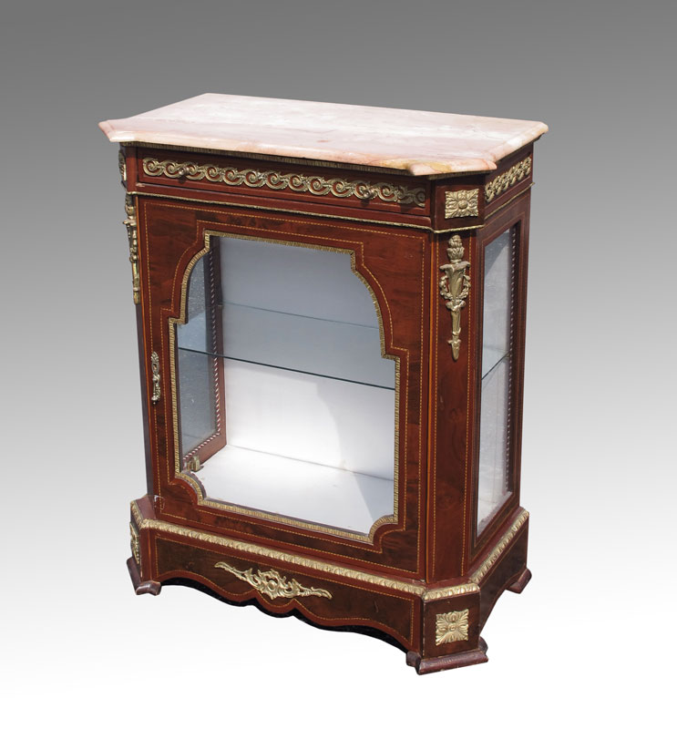 MARBLE TOP ORMOLU SIDE CABINET  148b39