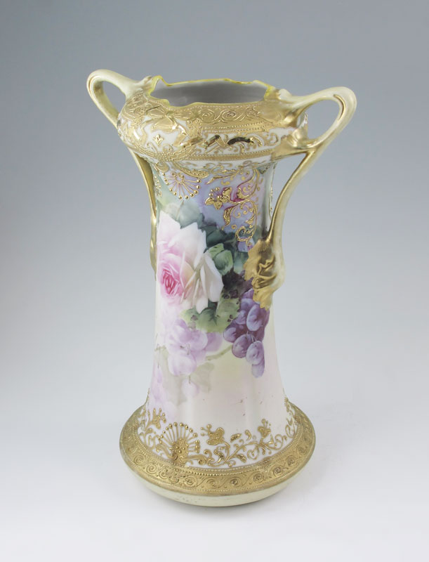 HAND PAINTED NIPPON PORCELAIN VASE: