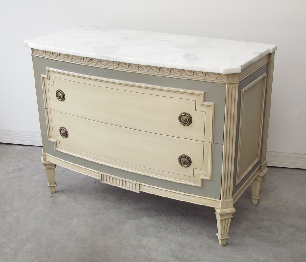 WEIMAN FURNITURE MARBLE TOP COMMODE  148b74