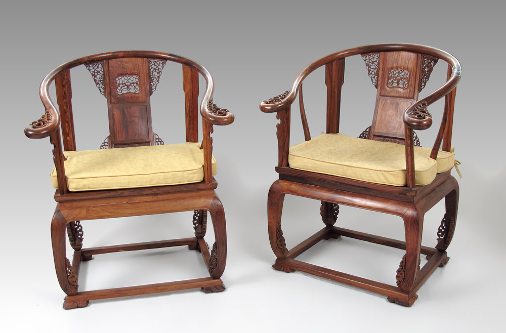 PAIR CHINESE HORSESHOE CHAIRS  148b88