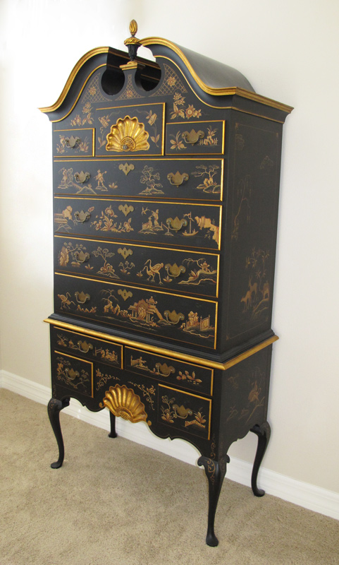 CHINOISERIE HIGHBOY CHEST BY WHITE 148bc1