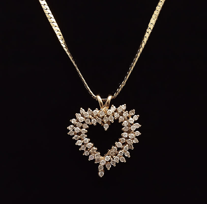 14K GOLD 1 00 CTW DIAMOND HEART 148bd5