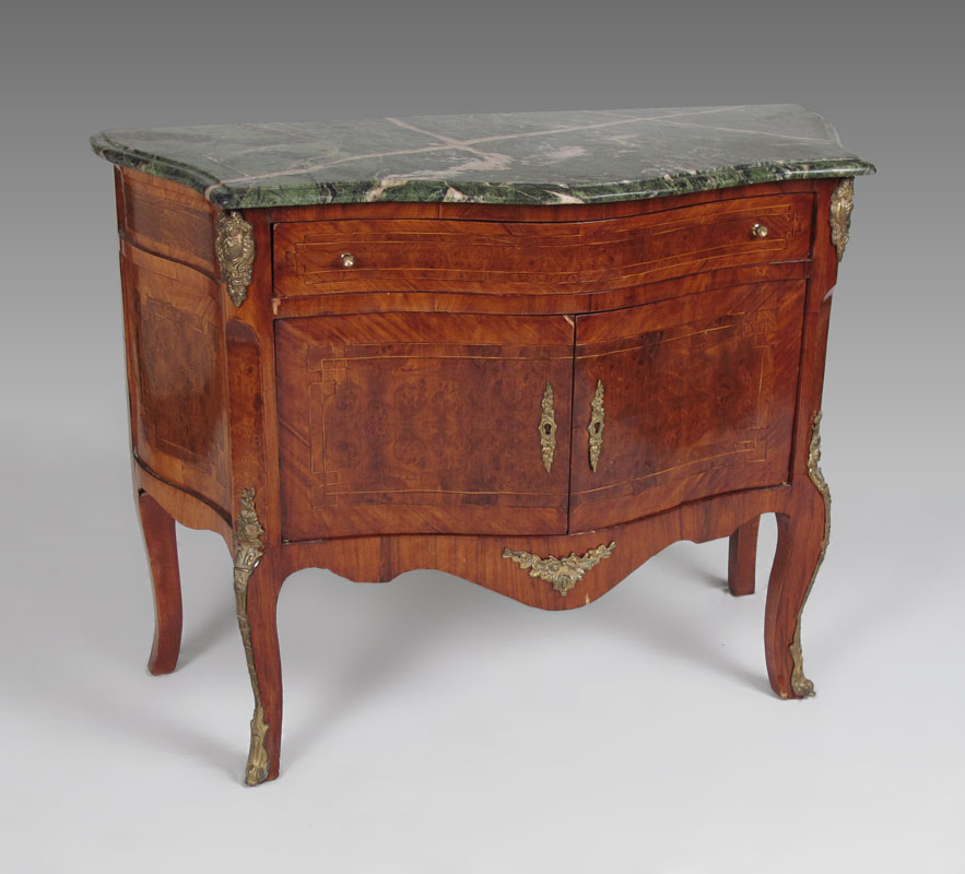FRENCH STYLE MARBLE TOP COMMODE  148bdd