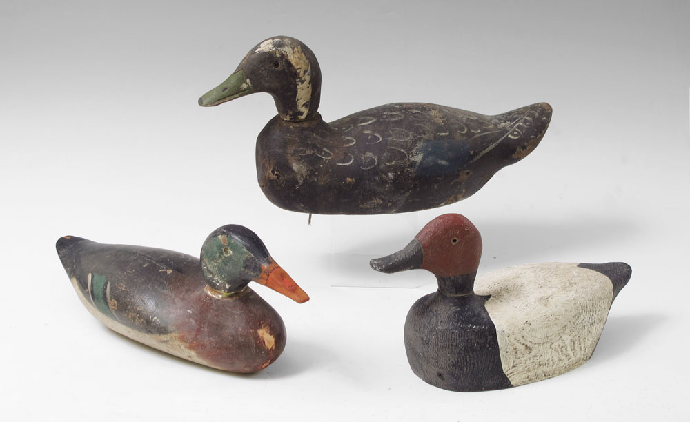 COLLECTION OF 3 WORKING DUCK DECOYS: