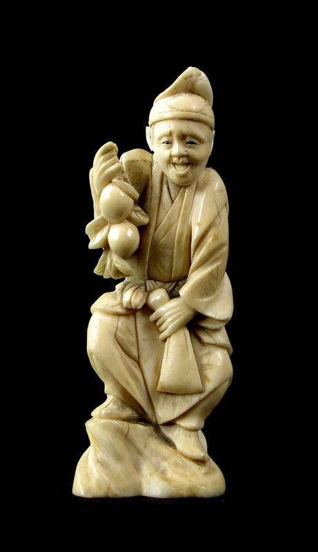 CARVED IVORY FRUIT SELLER Figure 148c0d