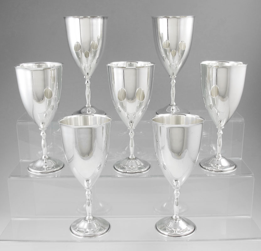 7 MEXICAN STERLING SILVER GOBLETS  148c37