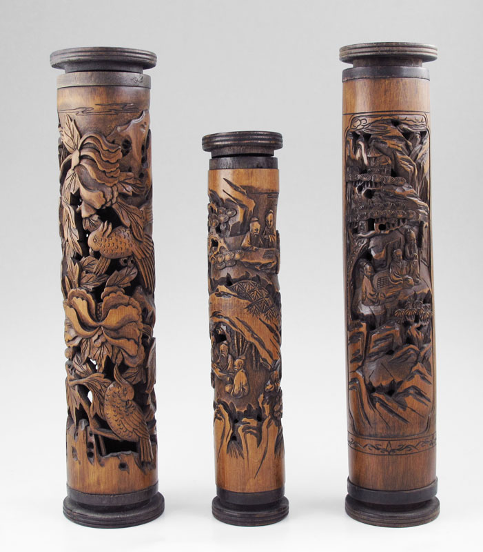 3 PIECE DECORATIVE CHINESE CARVED 148ca2