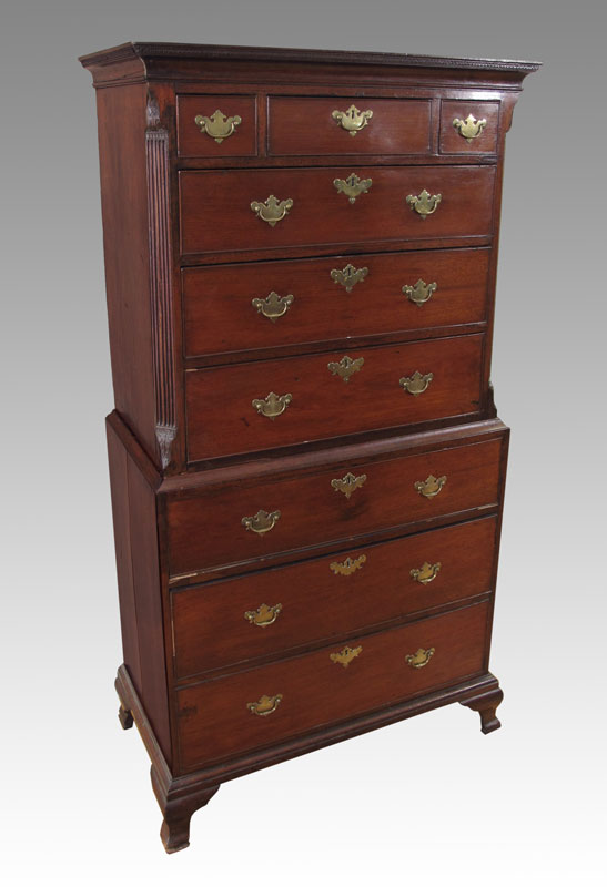 CA. 1770s ENGLISH TALL BOY CHEST ON