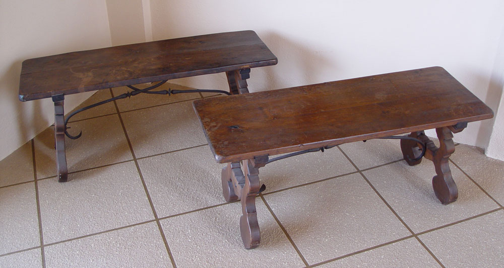 PAIR OF CUSTOM SPANISH STYLE BENCHES 148d30