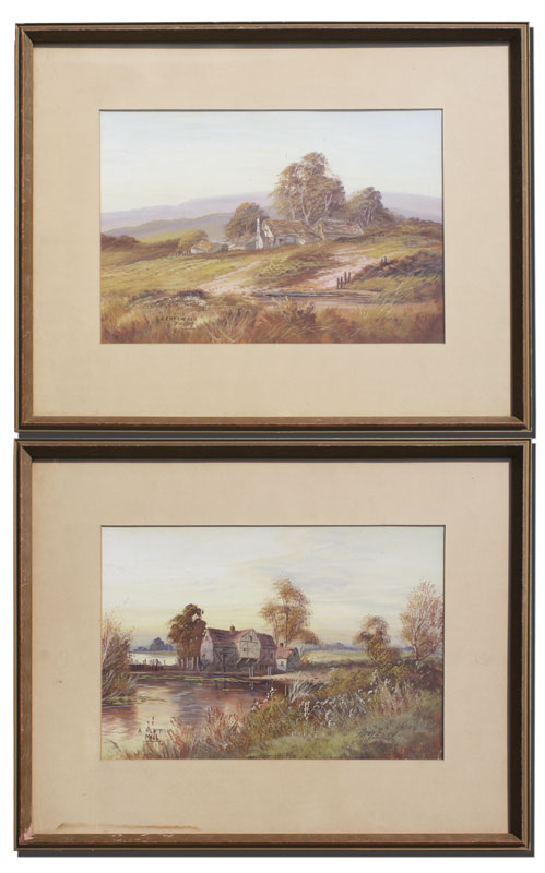 2 PIECE LOT OF GOUACHE LANDSCAPES 148d39