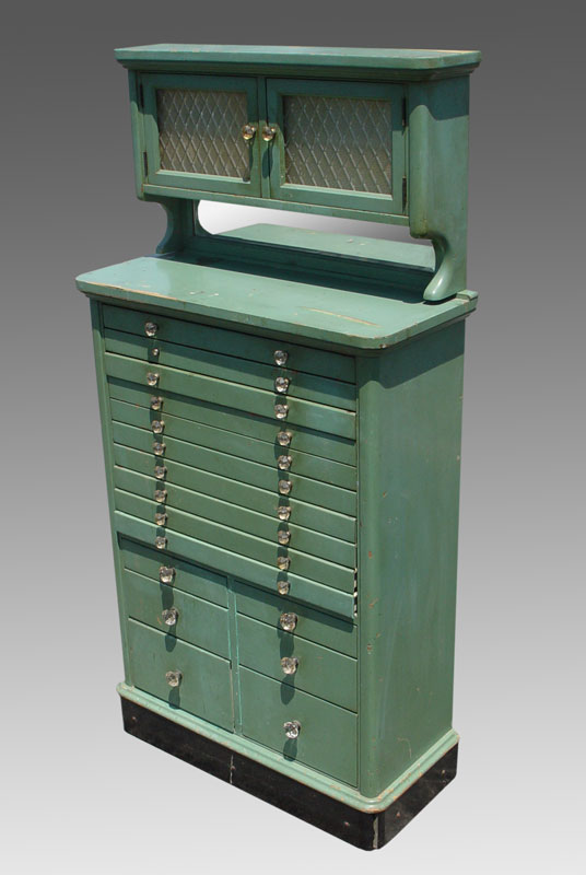 GREEN PAINTED DENTAL CABINET 2 148d9a