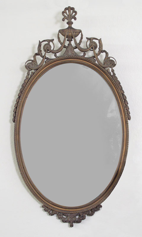 CARVED WOOD HALL MIRROR: Carved