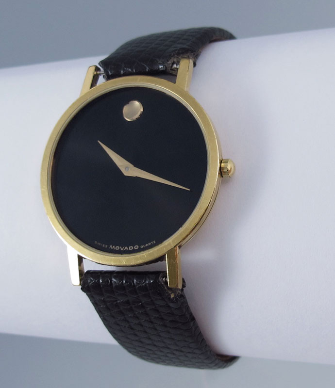 MOVADO MUSEUM WRISTWATCH: Gold plated