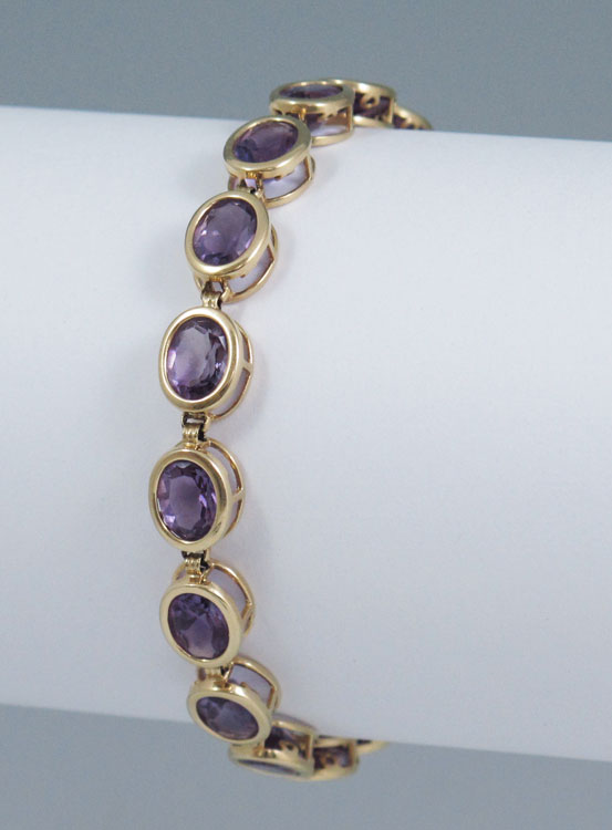 20 CTW AMETHYST 14K GOLD BRACELET  148ddf