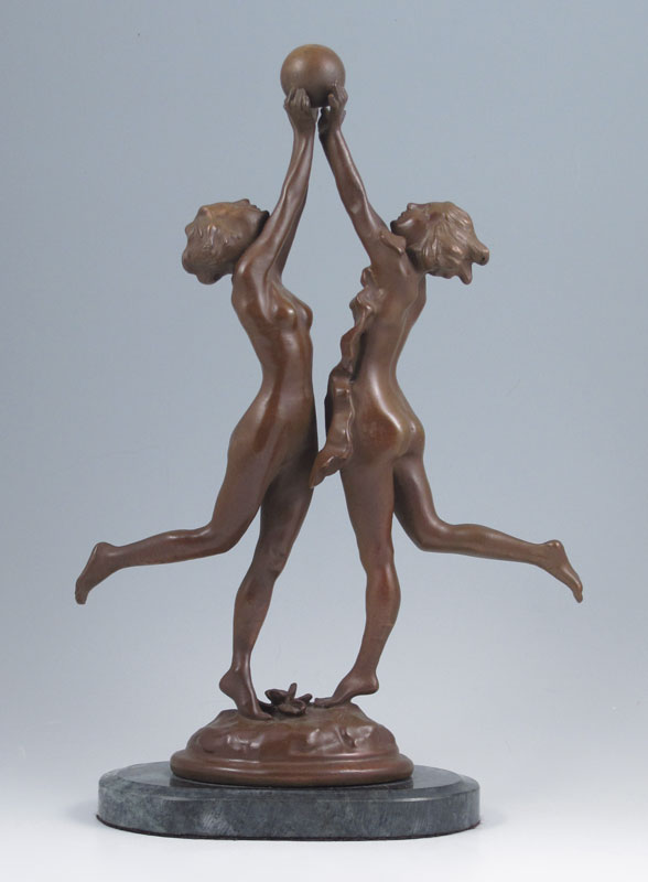DECO BRONZE NUDE GROUPING SIGNED