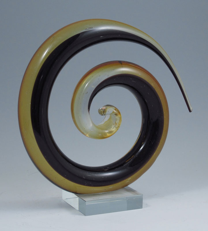 BROWN SWIRL MURANO ART GLASS: Concentric