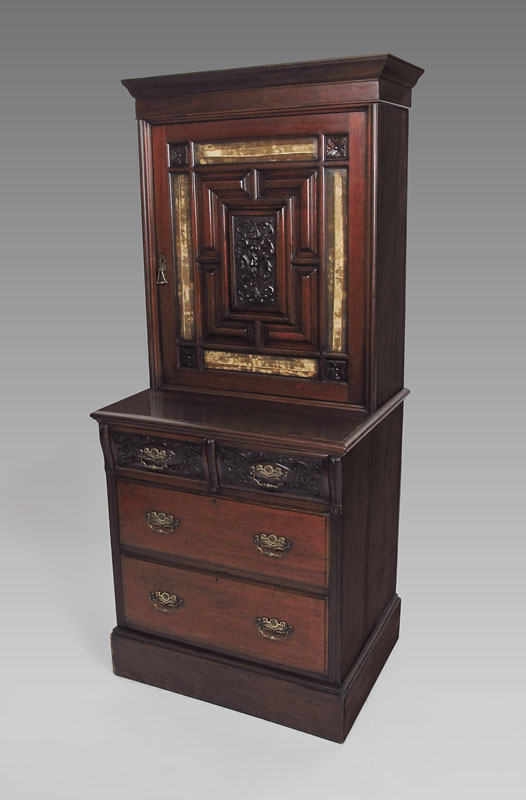 VICTORIAN BOOKCASE CABINET: The