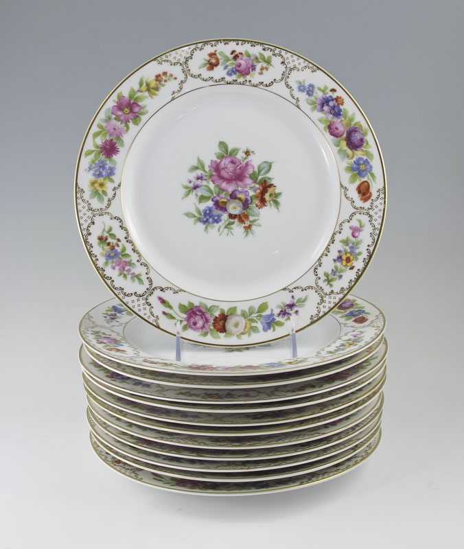 12 ROSENTHAL FLORAL DECORATED SERVICE