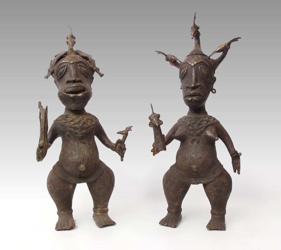 PAIR AFRICA TIKAR FIGURES WITH