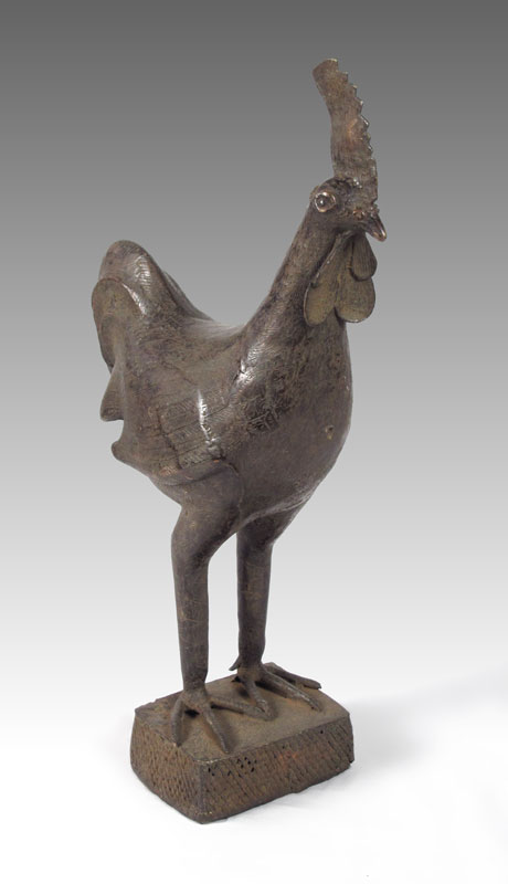 BENIN AFRICAN CAST METAL ROOSTER