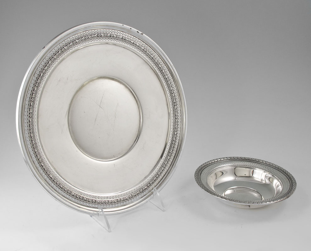 2 PIECE STERLING TRAY BOWL To 148fe3