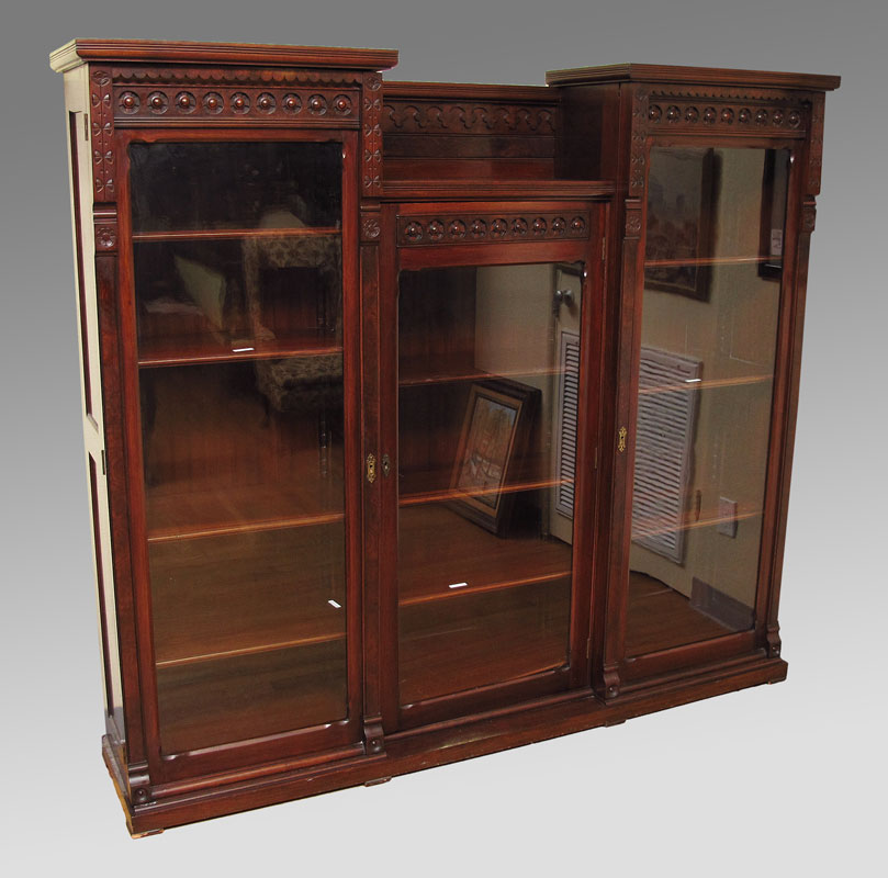 VICTORIAN ERA TRIPLE FRONT MAHOGANY