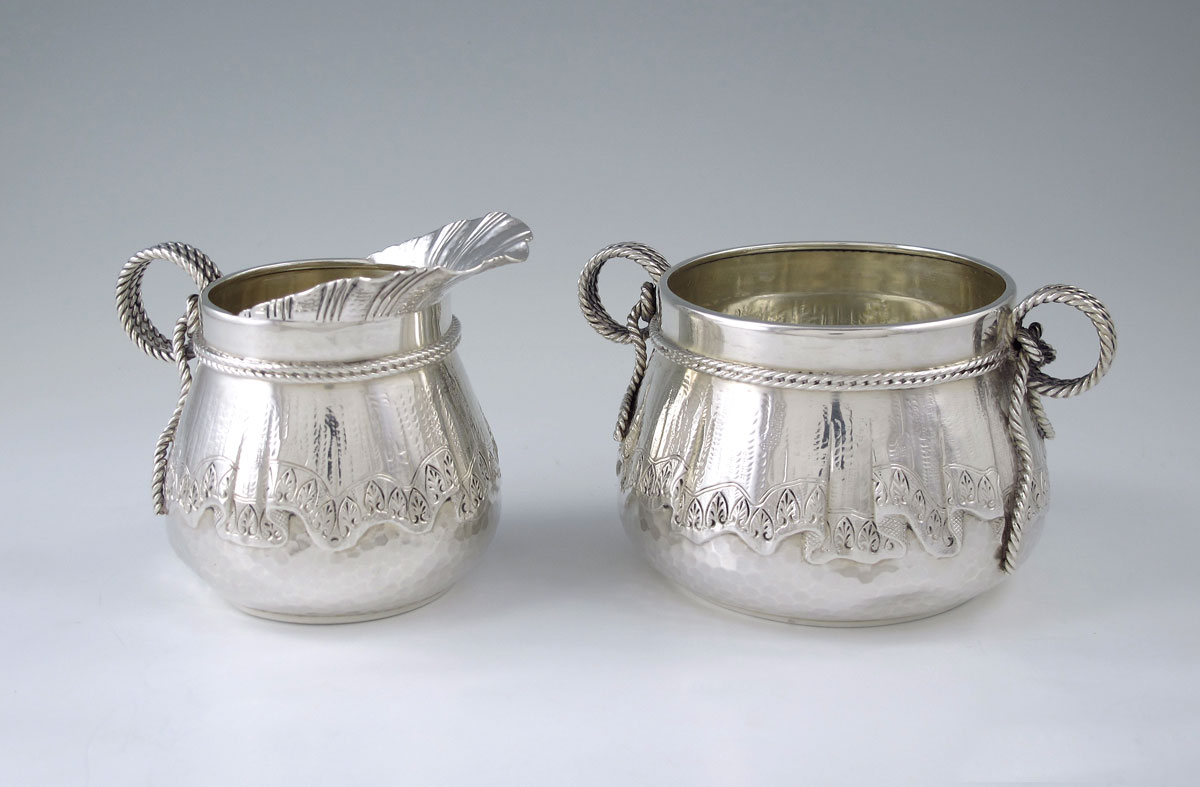 SHEIBLER REPOUSSE STERLING CREAMER