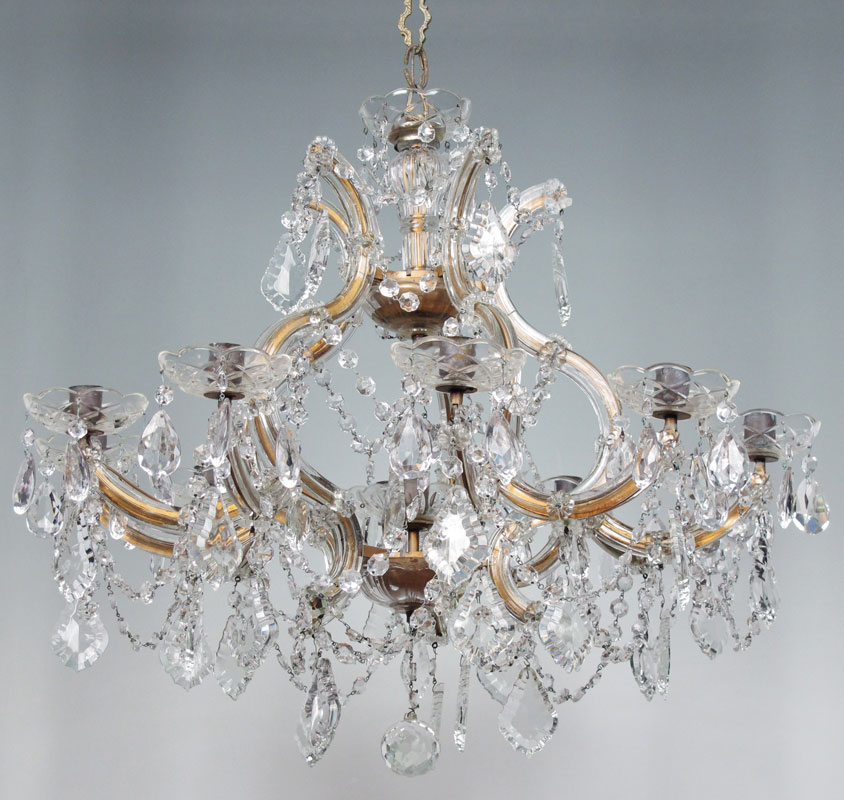 11 LIGHT CRYSTAL CANDLE CHANDELIER: