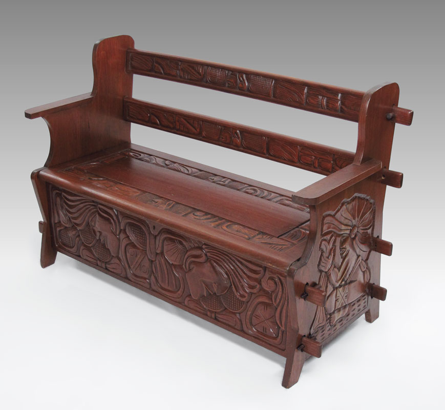 CARVED NARRA WOOD BENCH Carved 149174