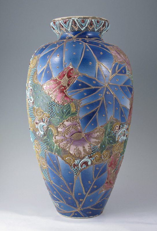 JAPANESE MORIAGE EARTHENWARE VASE  1491ae