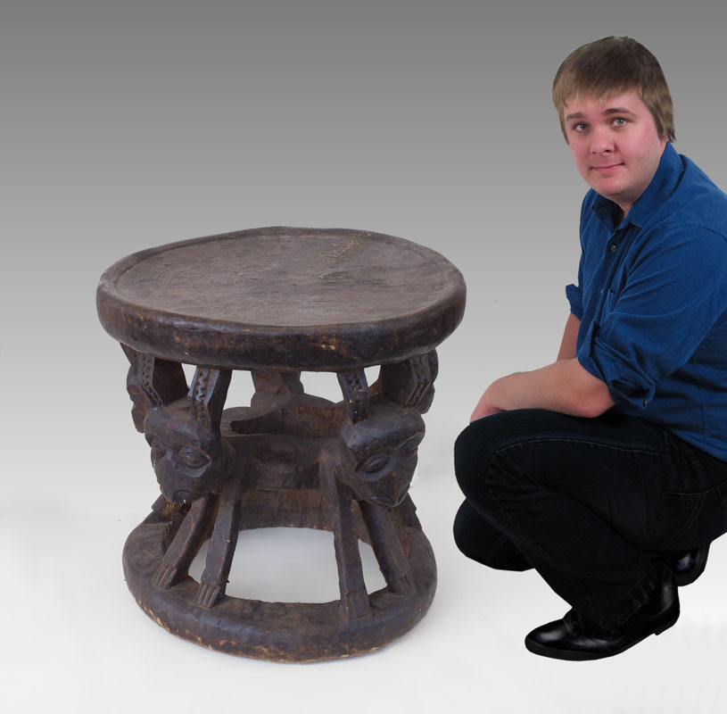 CARVED AFRICAN BAMILEKE TABLE: