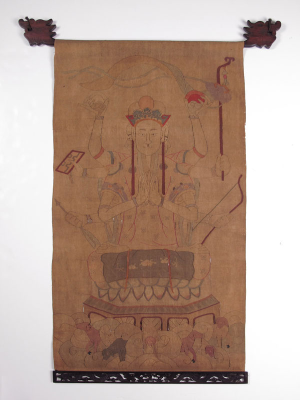 19th C BUDDHIST TAPESTRY OF BRAHMA  1491bf