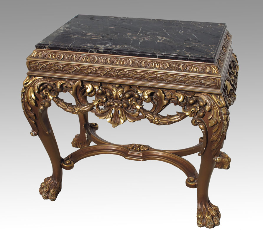 ORNATELY CARVED AND GILT MARBLE 149275