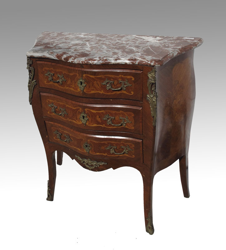 FRENCH MARBLE TOP INLAID THREE